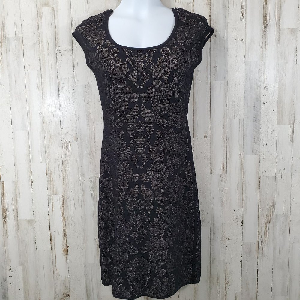 Ann Taylor Womens Dress S Black Lace Bodycon Floral Stretch J18